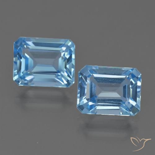 5.96ctw Natural Azul Cielo Topacio, corte esmeralda, VS
