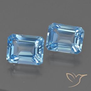Gemas de Topacio Azul Cielo natural de 5.96 ct, Corte Octágono / Esmeralda, VS