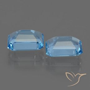 Gemas de Topacio Azul Cielo natural de 5.96 ct, Corte Octágono / Esmeralda, VS