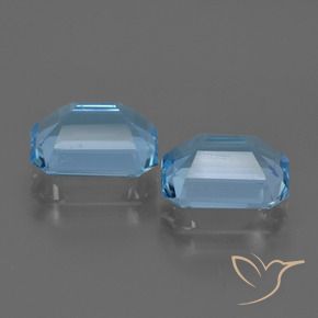 Gemas de topacio azul natural de 5,33 ct, corte esmeralda, VVS-VS