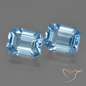 Gemas de Topacio Azul Cielo natural de 5.73 ct, Corte Octágono / Esmeralda, VS