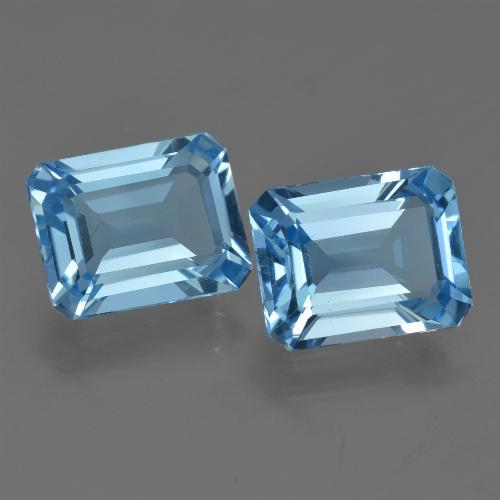 Gemas de topacio azul natural de 5,53 ct, corte esmeralda, VVS