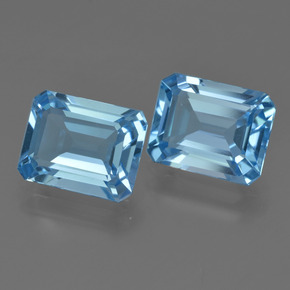Gemas de topacio azul natural de 5,53 ct, corte esmeralda, VVS