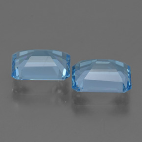 Gemas de topacio azul natural de 5,53 ct, corte esmeralda, VVS