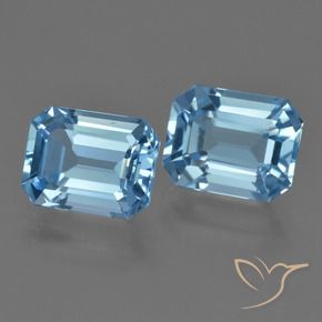 Gemas de topacio azul natural de 5,75 ct, corte esmeralda, VVS
