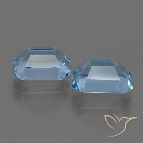 Gemas de topacio azul natural de 5,75 ct, corte esmeralda, VVS