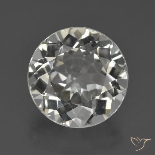 Topacio Blanco cálido natural de 5.51 ct, Corte Redondo, VVS