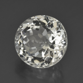 Topacio blanco cálido natural de 6,50 ct, corte redondo, VS