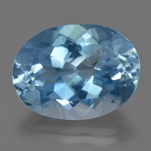 Topacio azul natural de 21,00 ct, corte óvalo, VVS-VS
