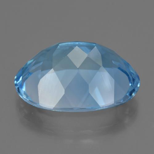 Topacio azul natural de 21,00 ct, corte óvalo, VVS-VS