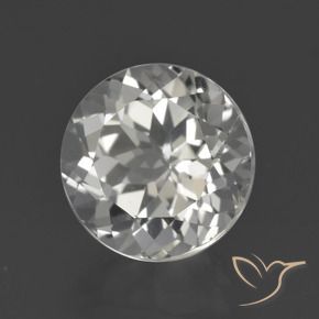 Topacio Blanco claro natural de 4.34 ct, Redondo, VVS