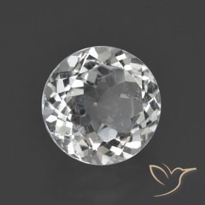 Topacio Blanco claro natural de 3.87 ct, Redondo, VS