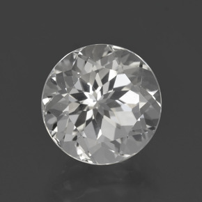 Topacio blanco natural de 4,76 ct, corte redondo, VVS