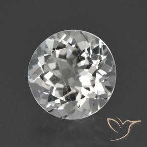 Topacio blanco claro natural de 4,47 ct, corte redondo, VS