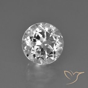 Topacio Blanco claro natural de 3.05 ct, Redondo, VS