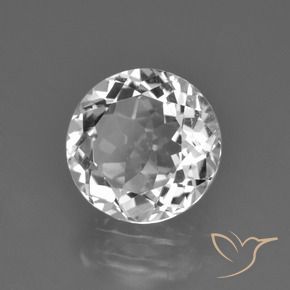 Topacio Blanco claro natural de 4.02 ct, Redondo, VS