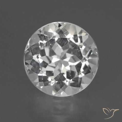 3.66ct Natural Blanco claro Topacio, Redondo, VVS-VS