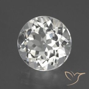 Topacio Blanco claro natural de 3.66 ct, Redondo, VVS-VS
