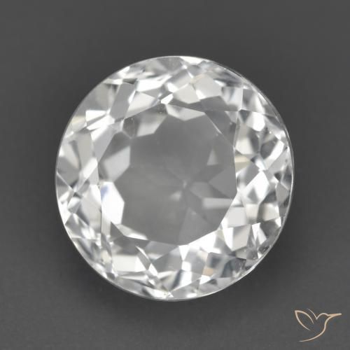 Topacio Blanco claro natural de 3.57 ct, Redondo, VVS