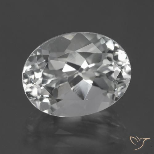 5.61ct Natural Blanco claro Topacio, Ovalada, VVS-VS