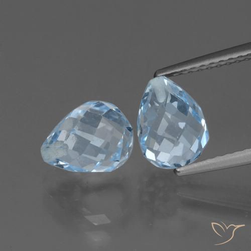 5.18ctw Natural Azul Cielo Topacio, Corte Briolette, VS