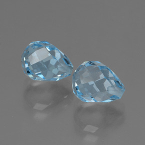 Gemas de topacio azul natural de 5,26 ct, briolette, VVS-VS
