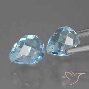 Gemas de Topacio Azul Cielo natural de 5.29 ct, Corte Briolette, VVS-VS