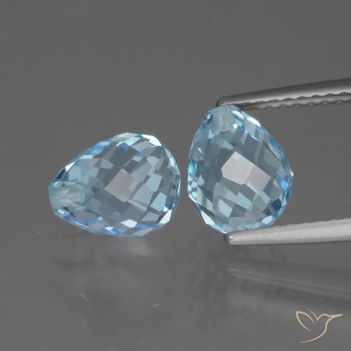 5.46ctw Natural Azul Cielo Topacio, Corte Briolette, VS