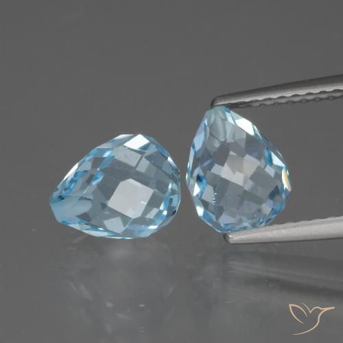 5.27ctw Natural Azul Cielo Topacio, Corte Briolette, VS
