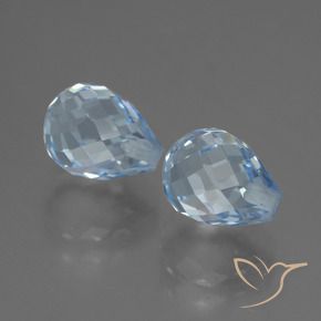 Gemas de Topacio Azul Cielo natural de 5.26 ct, Corte Briolette, VS