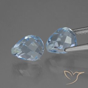 Gemas de Topacio Azul Cielo natural de 5.17 ct, Corte Briolette, VVS-VS