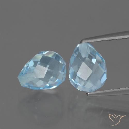 5.39ctw Natural Azul Cielo Topacio, Corte Briolette, VS
