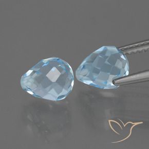 Gemas de Topacio Azul Cielo natural de 5.02 ct, Corte Briolette, VVS-VS