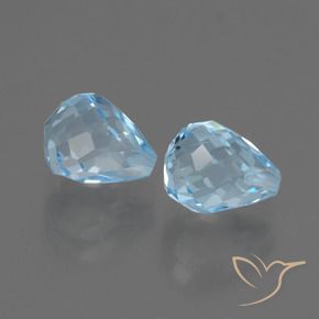 Gemas de Topacio Azul Cielo natural de 5.00 ct, Corte Briolette, VS