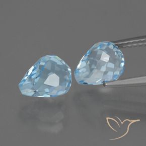 Gemas de Topacio Azul Cielo natural de 5.00 ct, Corte Briolette, VS