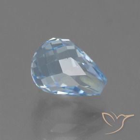 Topacio Azul Cielo natural de 2.46 ct, Corte Briolette, VS