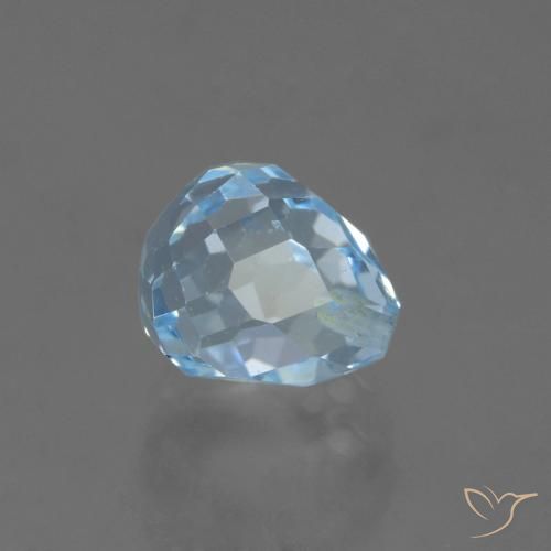 Topacio Azul Cielo natural de 2.32 ct, Corte Briolette, VS