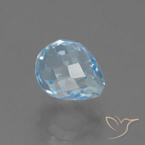Topacio Azul Cielo natural de 2.46 ct, Corte Briolette, VS