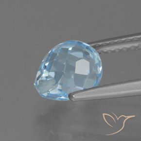 Topacio Azul Cielo natural de 2.46 ct, Corte Briolette, VS