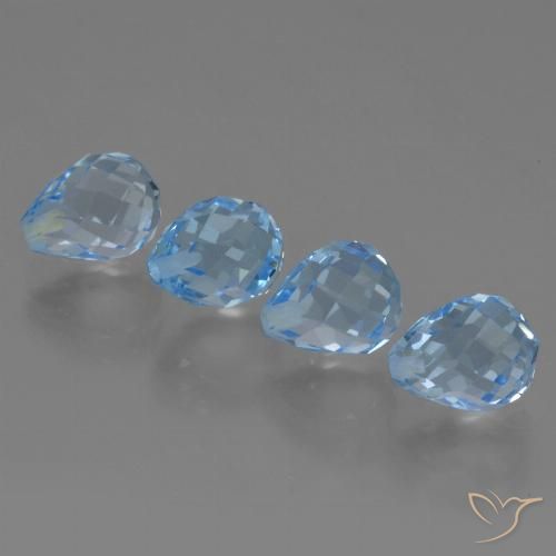 10.14ctw Natural Azul Cielo Topacio, Corte Briolette, VVS-VS