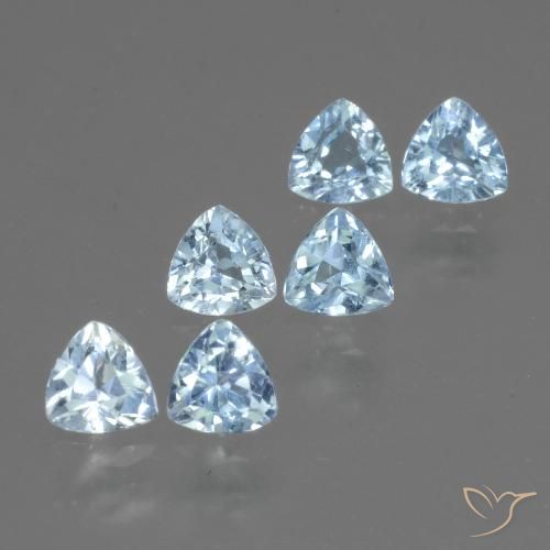 Gemas de Topacio Azul Cielo natural de 1.86 ct, Trillón, VVS-VS