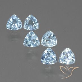 Gemas de Topacio Azul Cielo natural de 1.86 ct, Trillón, VVS-VS