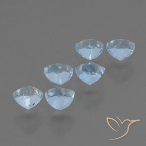 Gemas de Topacio Azul Cielo natural de 1.86 ct, Trillón, VVS-VS