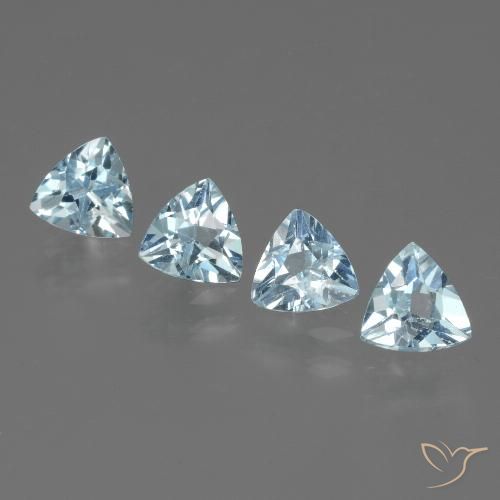 Gemas de topacio azul natural de 2,04 ct, trillón, VS