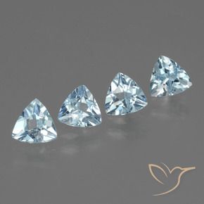 Gemas de topacio azul natural de 2,04 ct, trillón, VS