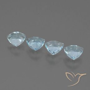 Gemas de topacio azul natural de 2,04 ct, trillón, VS