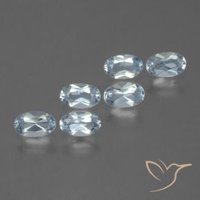 Gemas de Topacio Azul Cielo natural de 1.65 ct, Corte Óvalo, VVS-VS