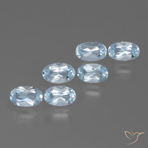 Gemas de topacio azul natural de 1,84 ct, corte óvalo, VS