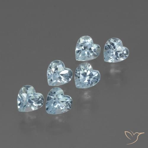 Gemas de Topacio Azul Cielo natural de 2.12 ct, Forma de corazón, VS