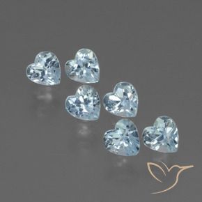 Gemas de Topacio Azul Cielo natural de 2.12 ct, Forma de corazón, VS
